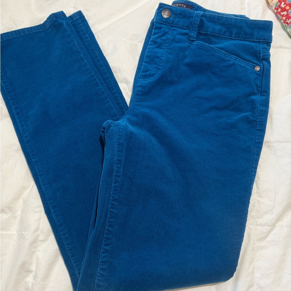 Talbots Teal Corduroy Pants sz 6 Great Condition!